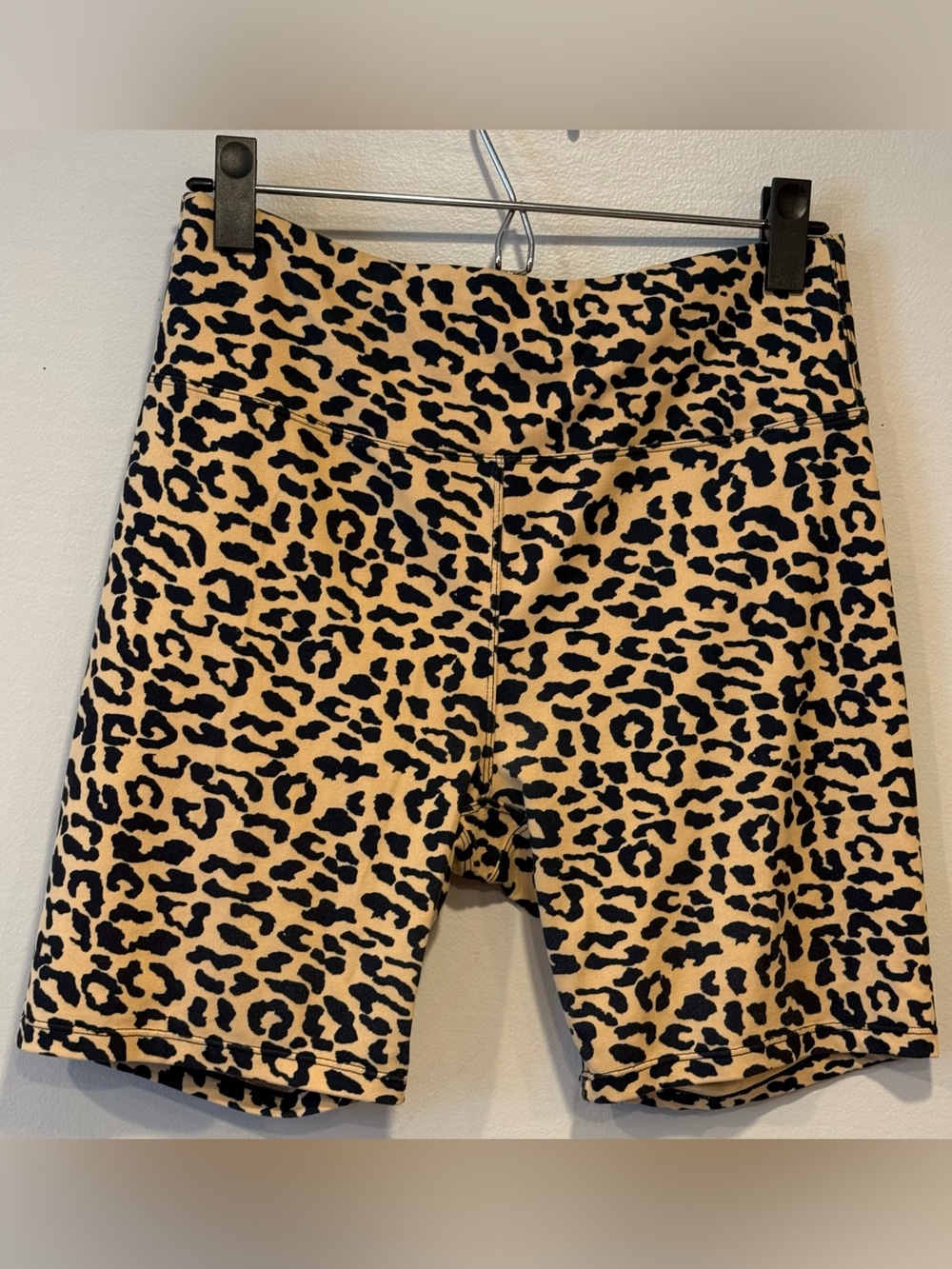 Kyodan High-Waisted Leopard Print Biker Shorts - Size Small
